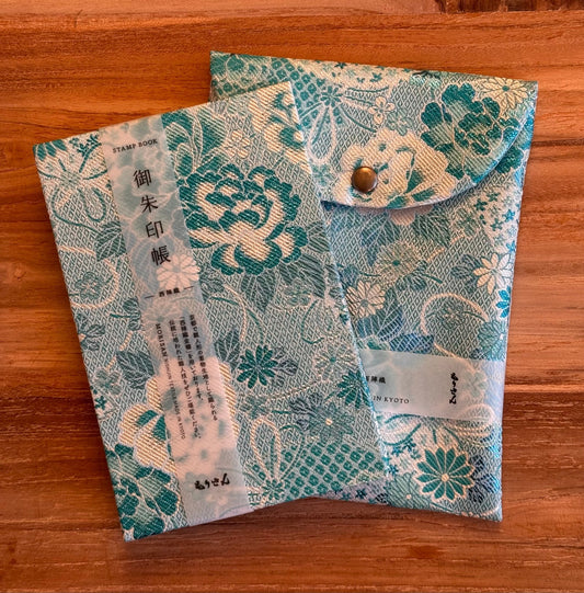 Goshuin - Chou Book & Bag Set, Pale Blue & White Flowers - Scents of Japan