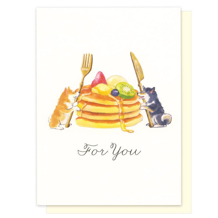 Greeting Card, Shiba with Pancakes - Scents of Japan