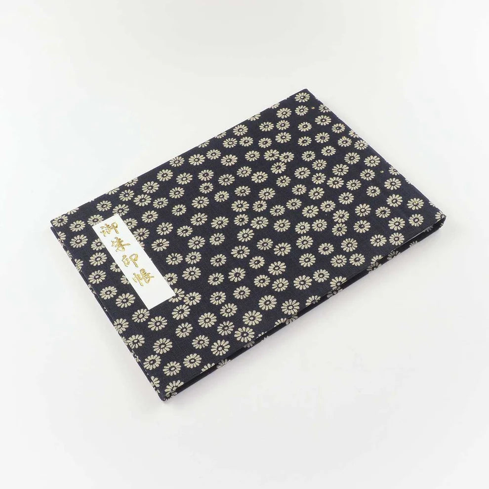Goshuin Holder, Navy Chrysanthemums - Scents of Japan