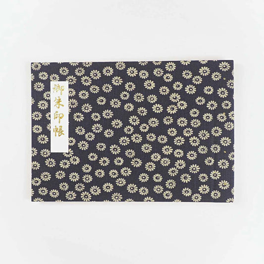 Goshuin Holder, Navy Chrysanthemums - Scents of Japan