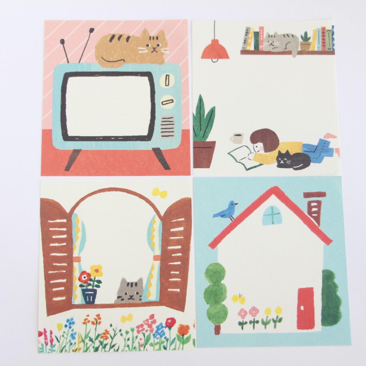 Television & Cat Memo Pad