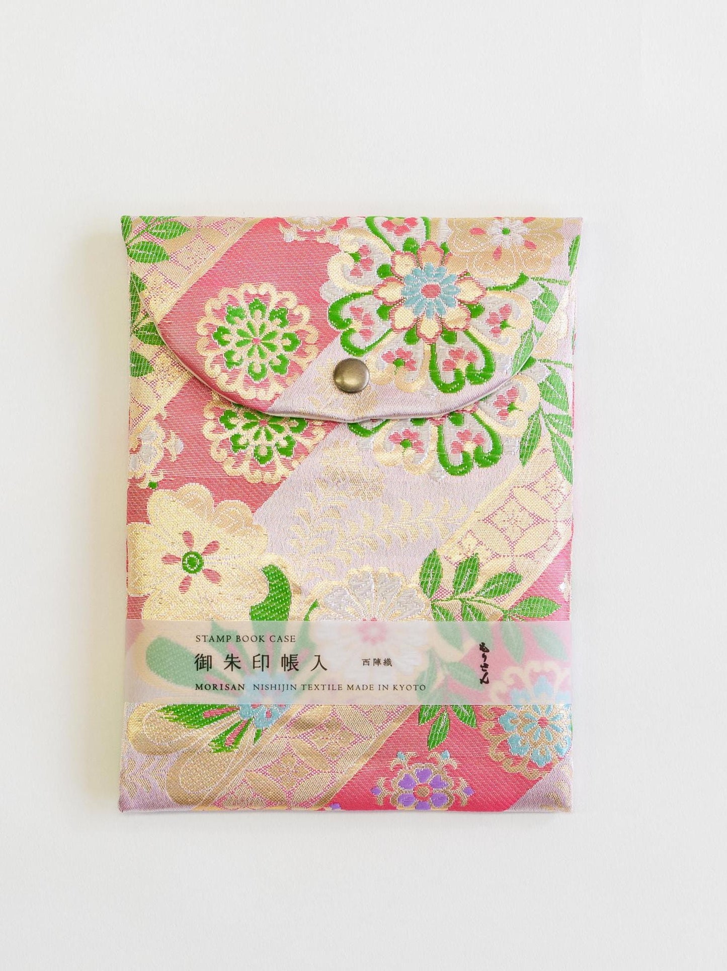 Goshuin-Chou Book & Bag Set , Fabric, Bright Pink/Green/Yellow