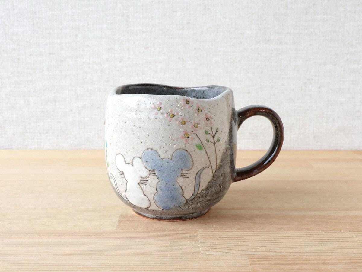Mug, Kutani Ware, Sunny Mouse