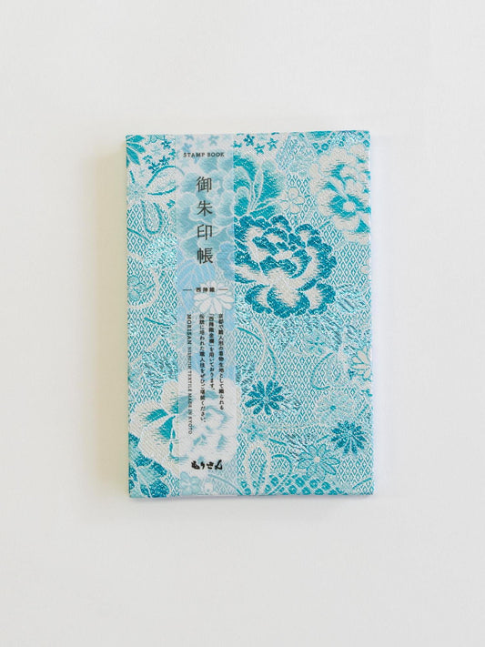 Goshuin-Chou Book & Bag Set , Fabric, Pale Blue/White Flowers