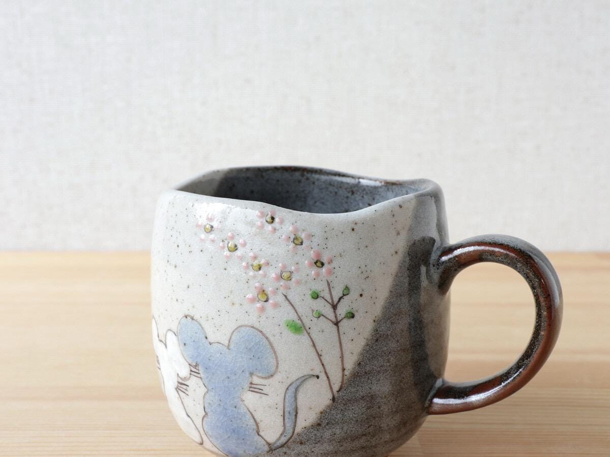 Mug, Kutani Ware, Sunny Mouse
