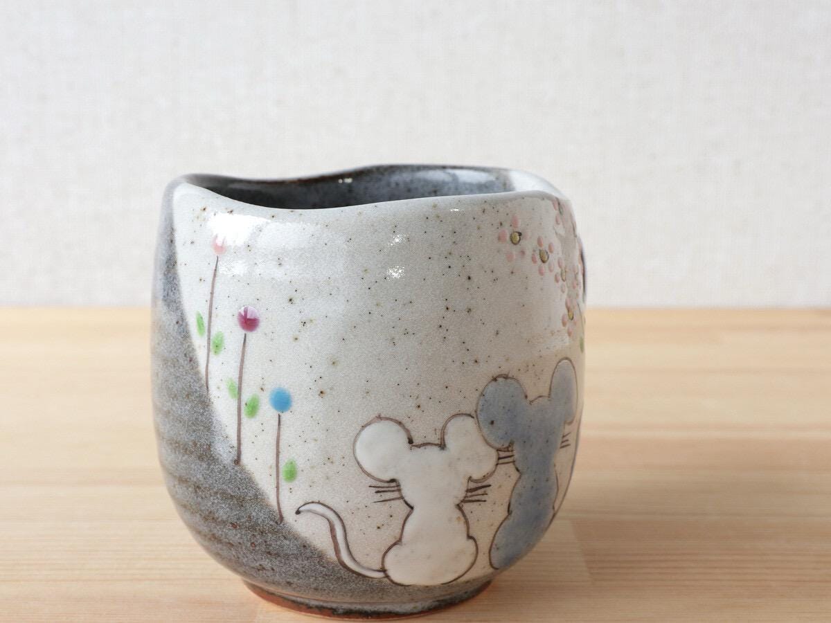 Mug, Kutani Ware, Sunny Mouse