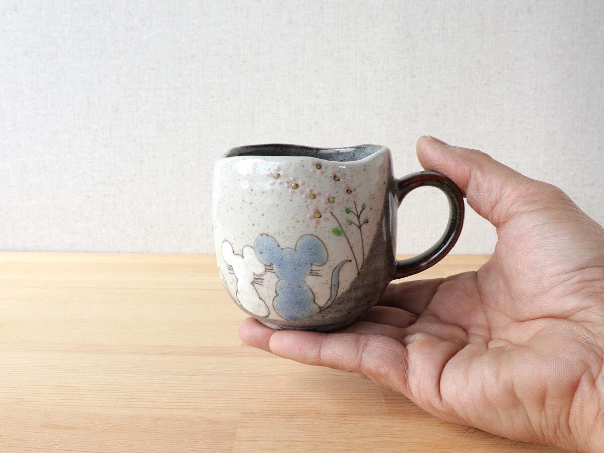 Mug, Kutani Ware, Sunny Mouse