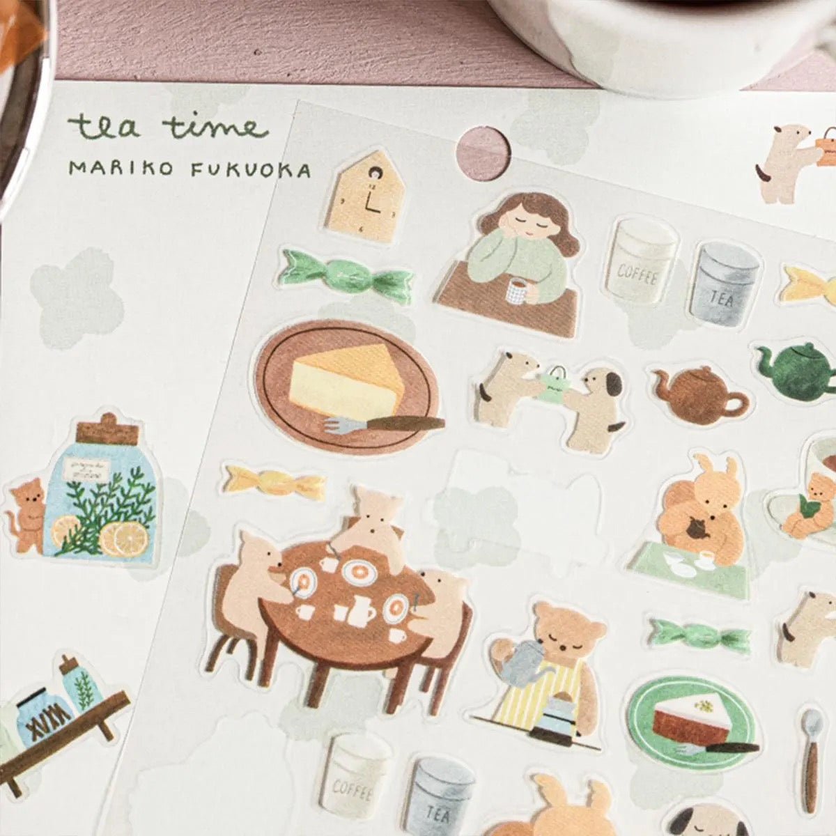 Japanese Animal Tea Time Stickers - Scents of Japan
