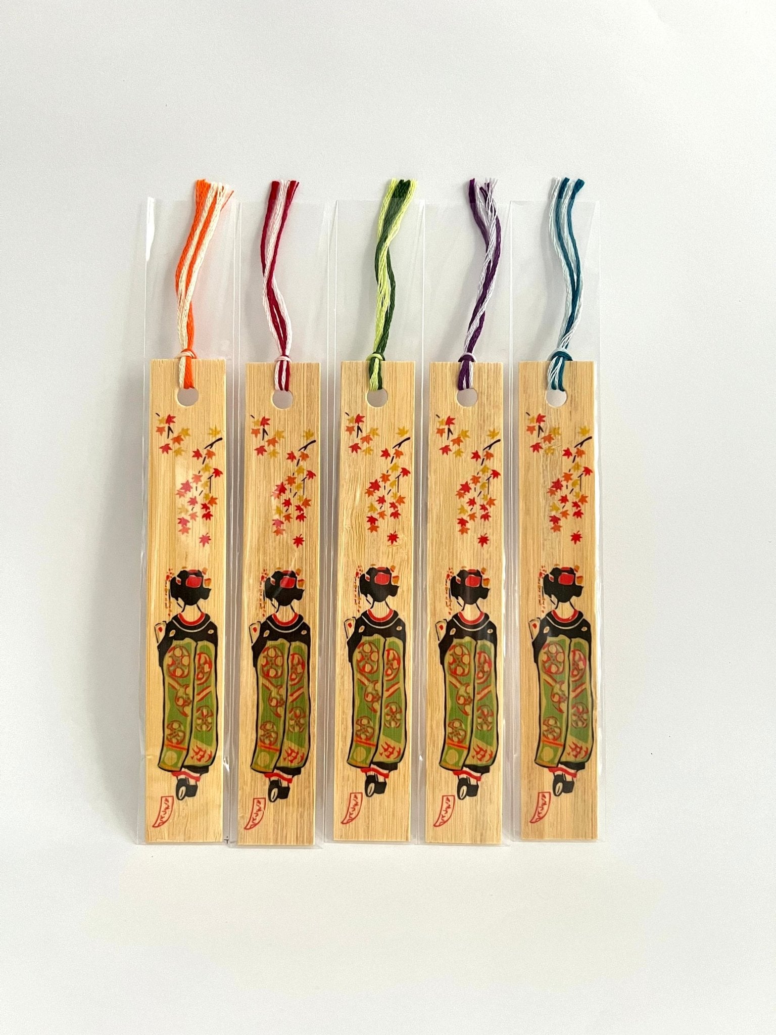 Japanese Bamboo Bookmark, Geisha, Autumn - Scents of Japan