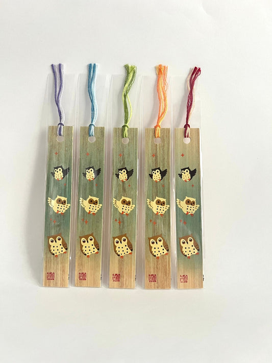 Japanese Bamboo Bookmark, Owls - Scents of Japan