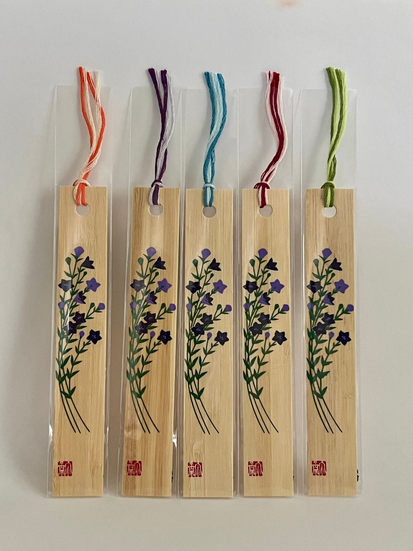 Japanese Bamboo Bookmark, Purple Flowers - Scents of Japan