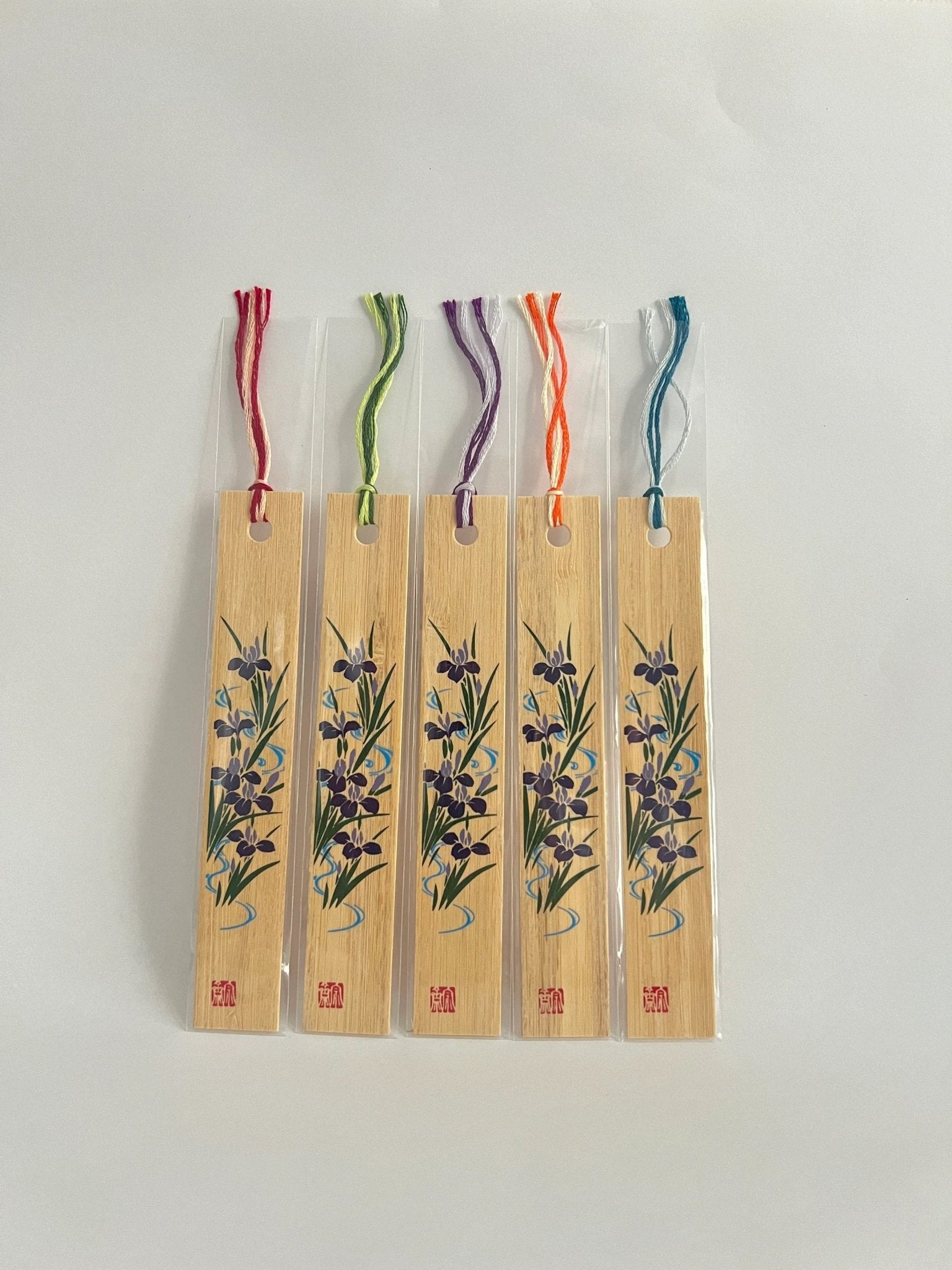 Japanese Bamboo Bookmark, Purple Irises - Scents of Japan