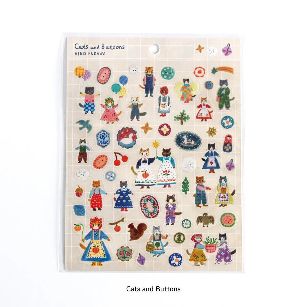 Japanese Cats & Buttons Stickers - Scents of Japan