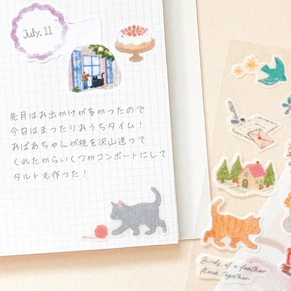 Japanese Cats, Flowers & Garden Stickers - Scents of Japan
