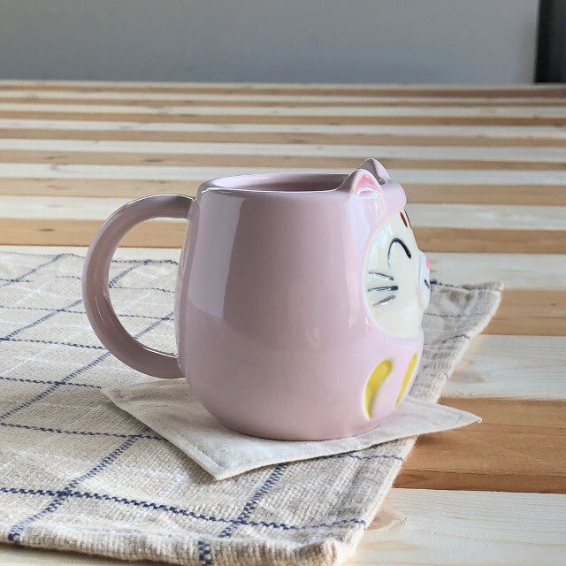 Japanese Ceramic Mug, Pink Cat - Scents of Japan