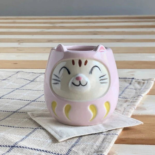 Japanese Ceramic Mug, Pink Cat - Scents of Japan