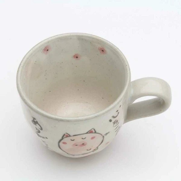 Japanese Ceramic Mug, Pink Pig - Scents of Japan