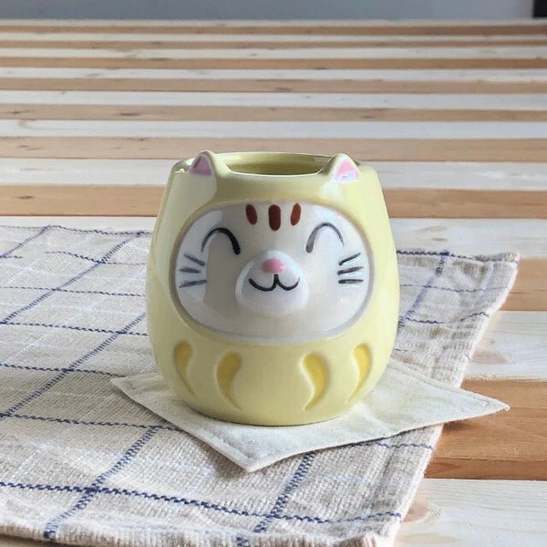 Japanese Ceramic Mug, Yellow Cat - Scents of Japan