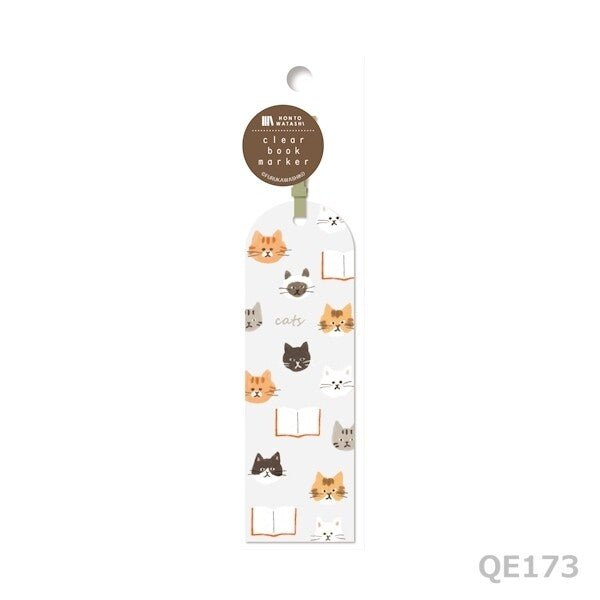 Japanese Clear Bookmark – Cat Heads & Books - Scents of Japan