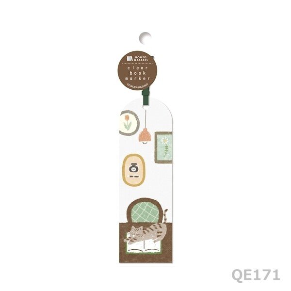 Japanese Clear Bookmark – Cat on a Book - Scents of Japan