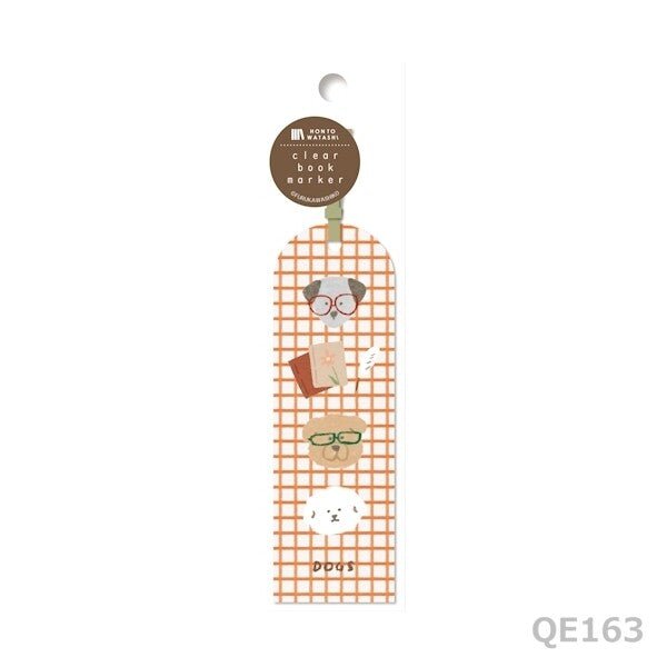Japanese Clear Bookmark – Dogs & Glasses - Scents of Japan