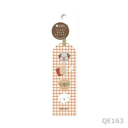 Japanese Clear Bookmark – Dogs & Glasses - Scents of Japan