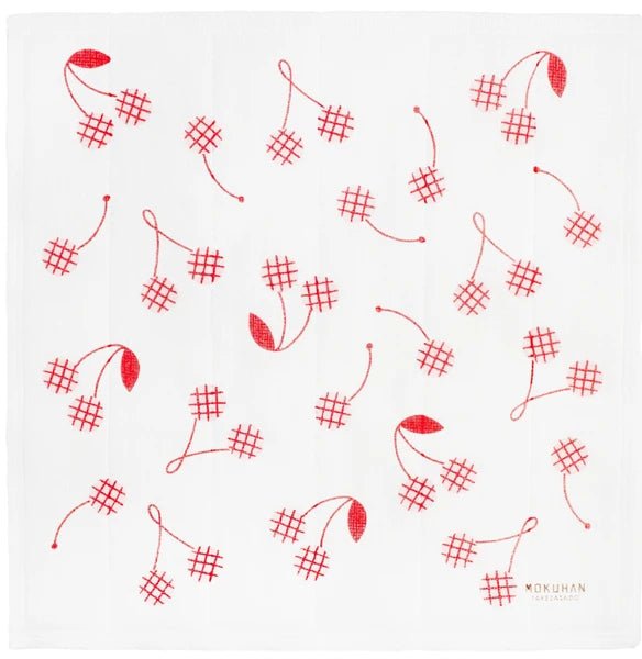 Japanese Dish Cloth, Check Cherry - Scents of Japan