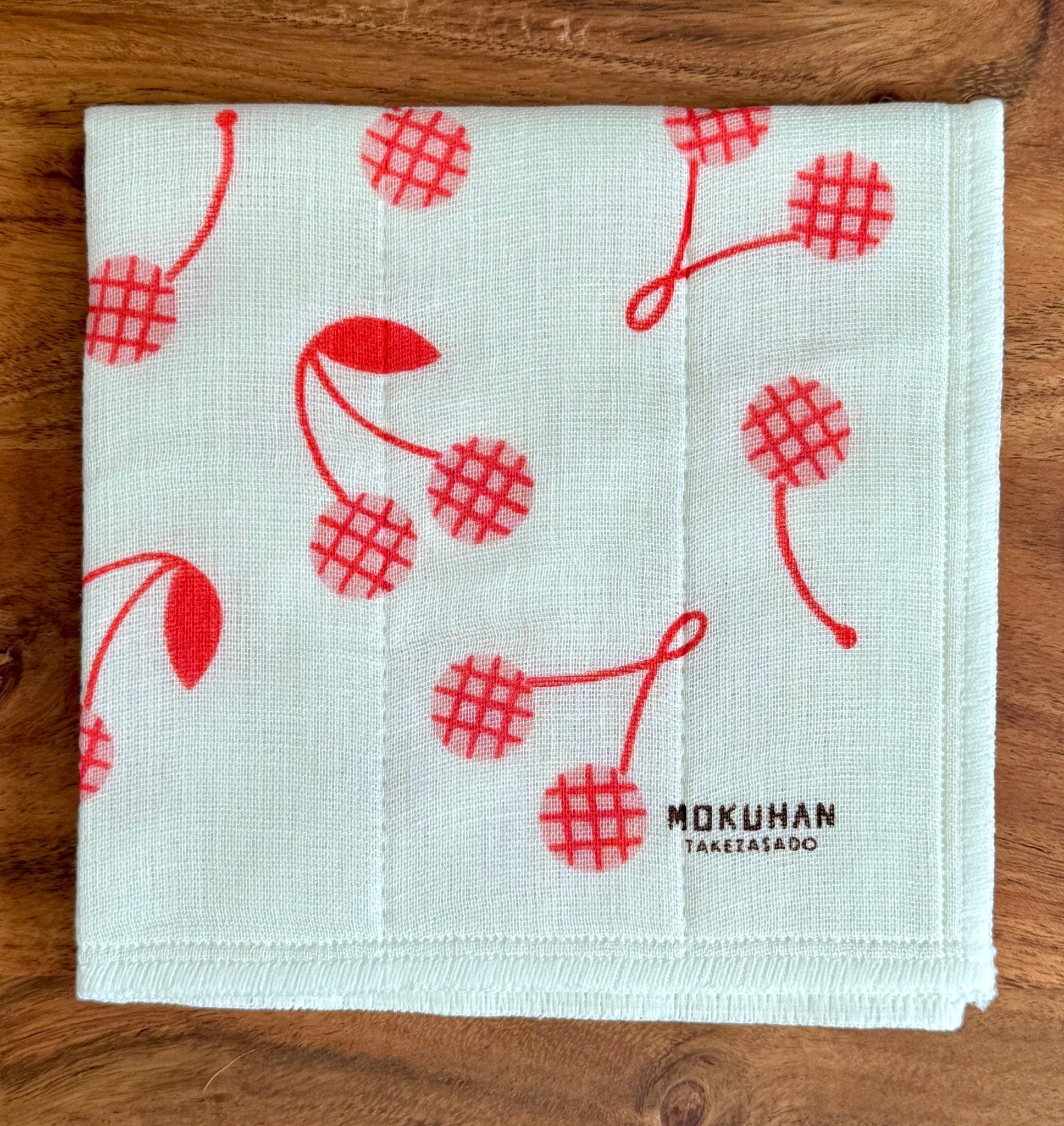 Japanese Dish Cloth, Check Cherry - Scents of Japan