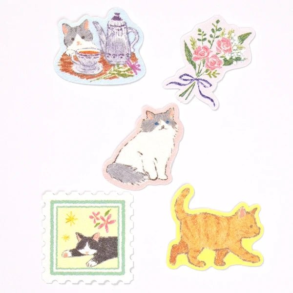 Japanese Flake Stickers – My Mood, Pink Cats - Scents of Japan