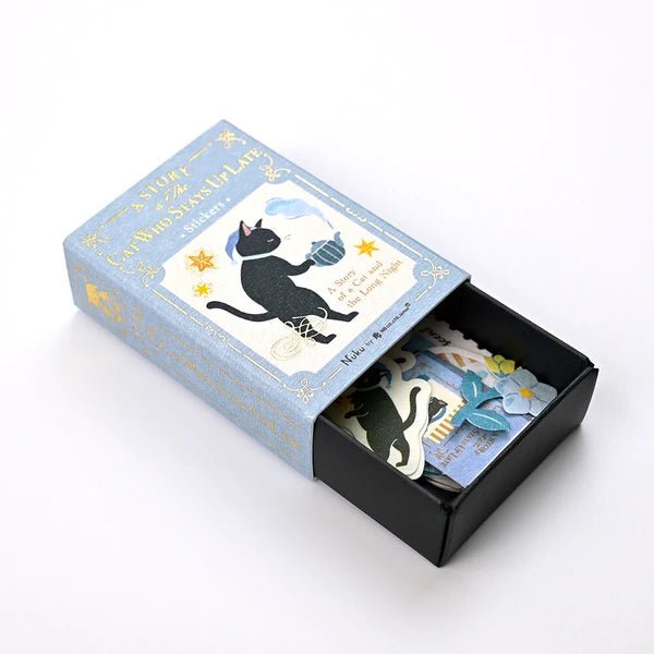 Japanese Flake Stickers – Night Owl Cat - Scents of Japan