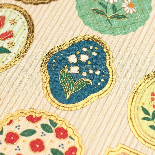 Japanese Flowers in Frames Stickers - Scents of Japan