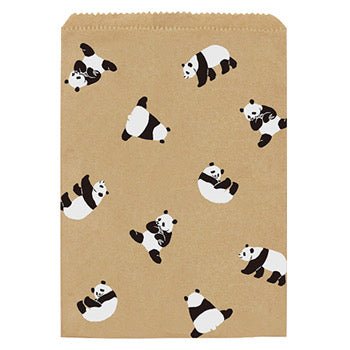 Japanese Gift Bags, Paper, Medium, Brown with Pandas - Scents of Japan