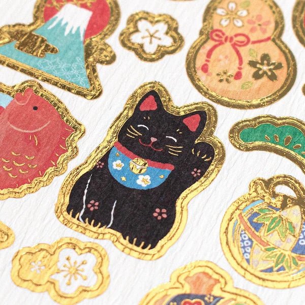 Japanese Gold Foil Stickers – Maneki - neko & Daruma - Scents of Japan