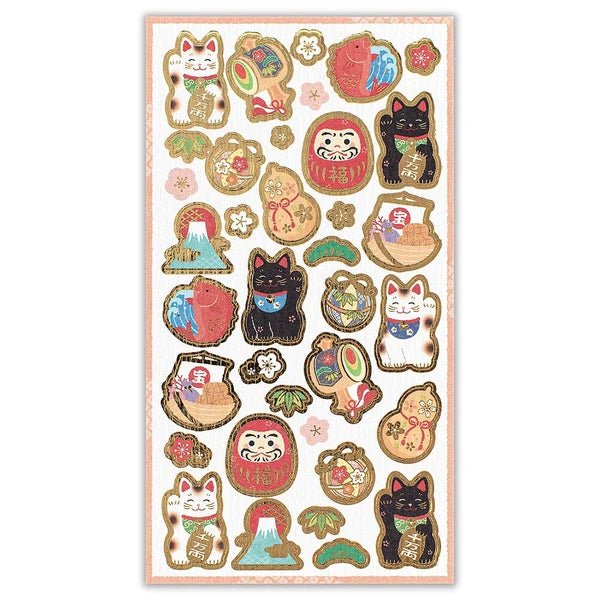 Japanese Gold Foil Stickers – Maneki - neko & Daruma - Scents of Japan