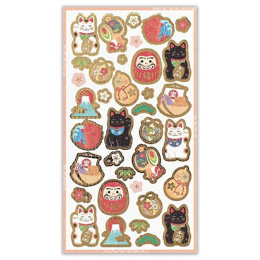 Japanese Gold Foil Stickers – Maneki - neko & Daruma - Scents of Japan