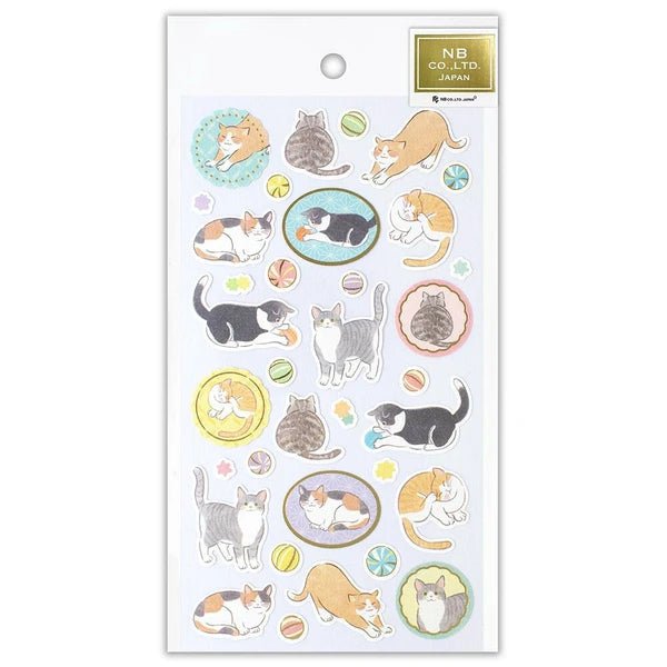 Japanese Gold Foil Washi Stickers – Playful Cats - Scents of Japan