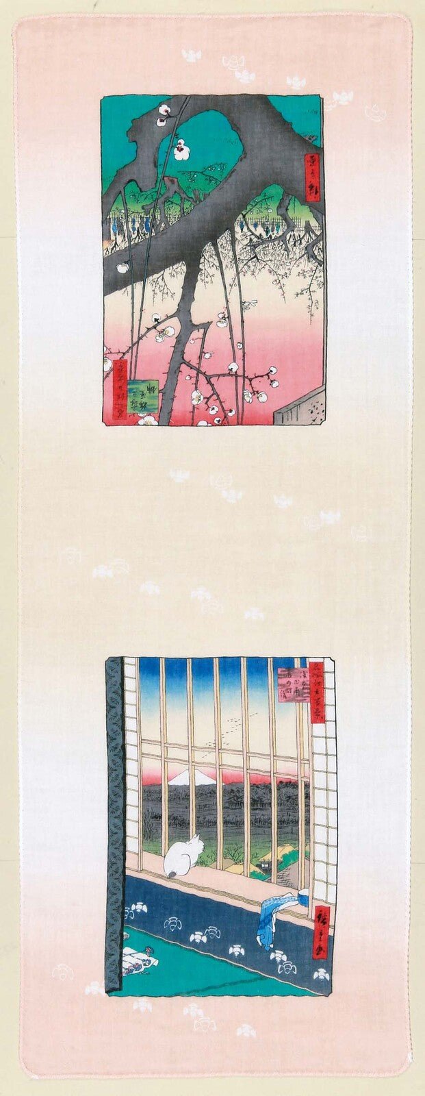 Japanese Hand Towel, Cat & Mt Fuji - Scents of Japan