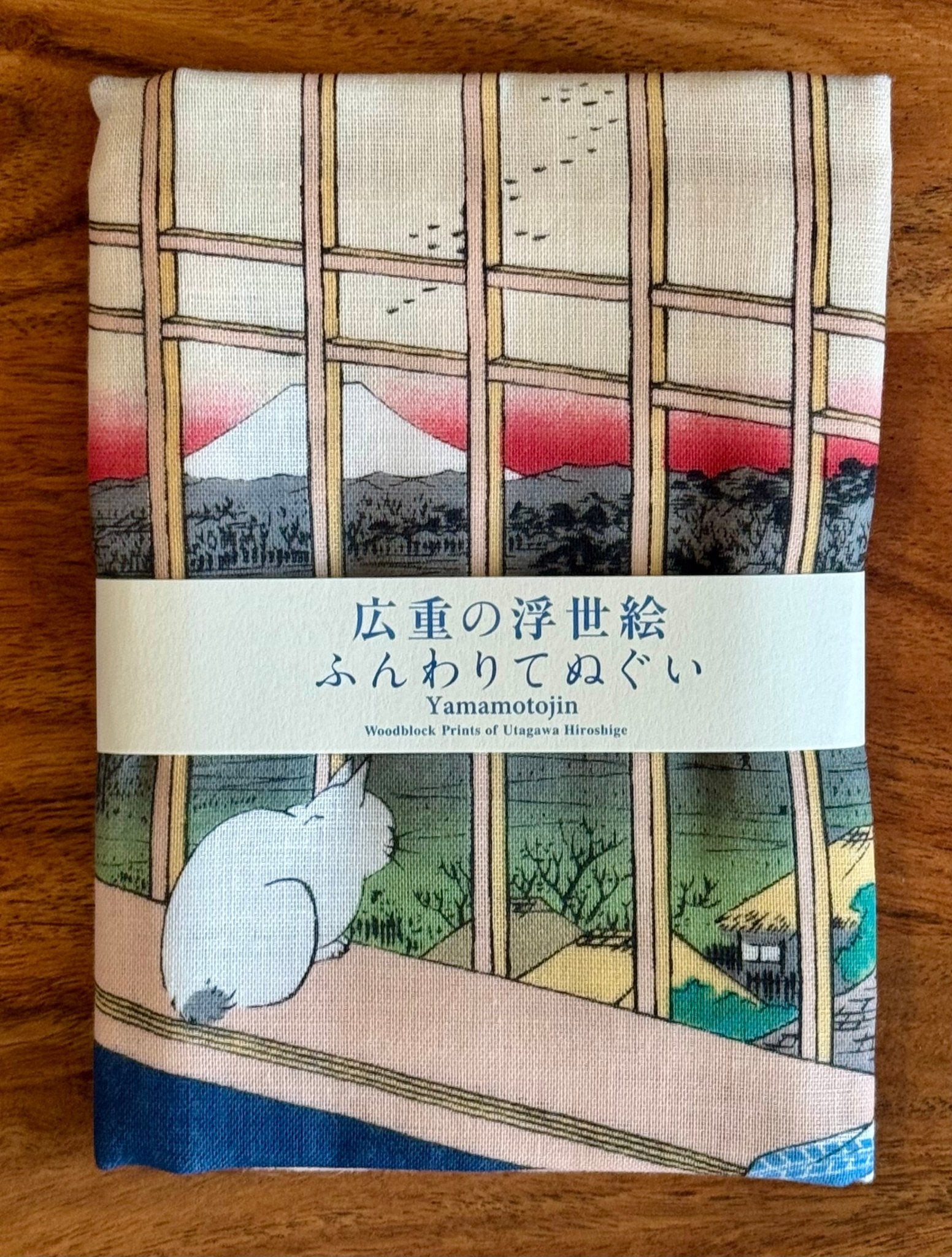 Japanese Hand Towel, Cat & Mt Fuji - Scents of Japan