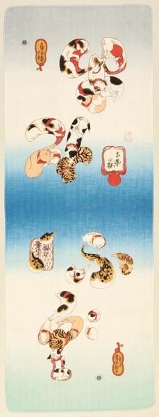 Japanese Hand Towel, Octopus & Pufferfish - Scents of Japan