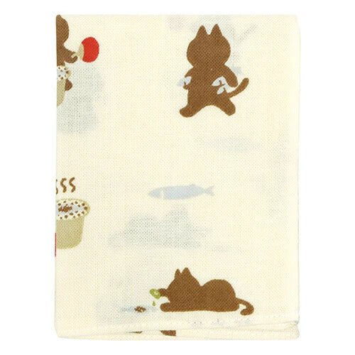 Japanese Handkerchief, Cat & Coffee - Scents of Japan