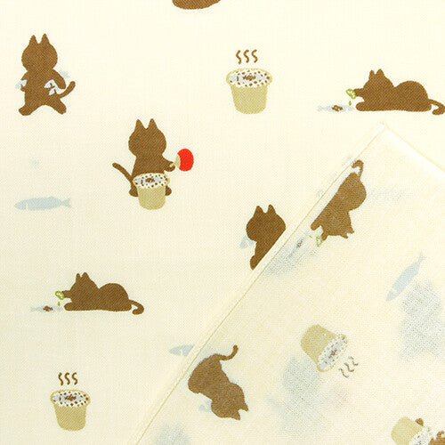 Japanese Handkerchief, Cat & Coffee - Scents of Japan