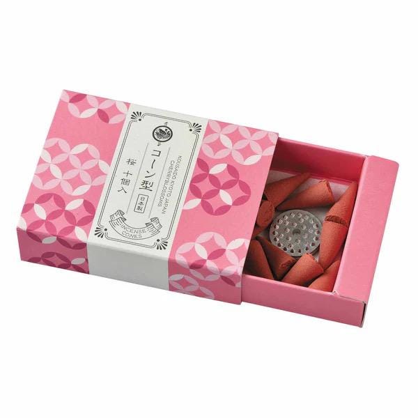 Japanese Incense Cones Gift Set, Cherry Blossom Bright Pink - Scents of Japan