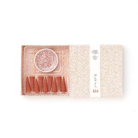 Japanese Incense Cones Gift Set, Cherry Blossom Patterned Box - Scents of Japan