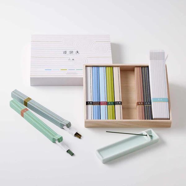 Japanese Incense Gift Set, Hyakurakuko, 9 Woody Scents - Scents of Japan