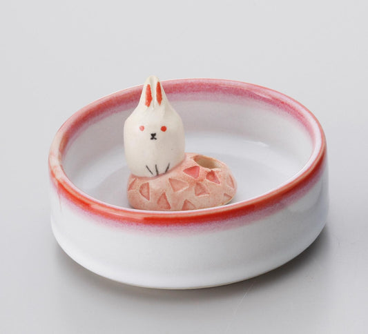Japanese Incense Holder, Rabbit In A Bowl - Scents of Japan