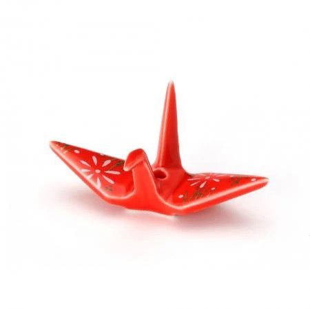 Japanese Incense Holder, Red Crane - Scents of Japan