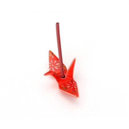 Japanese Incense Holder, Red Crane - Scents of Japan
