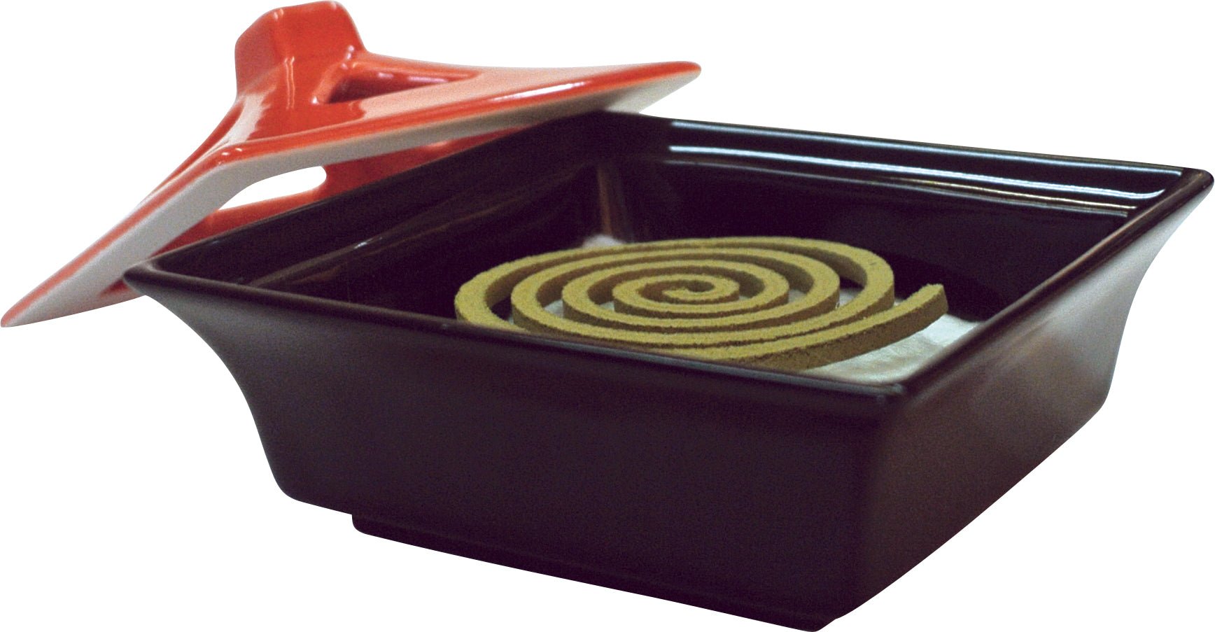 Japanese Incense Holder With Lid, Black & Red - Scents of Japan