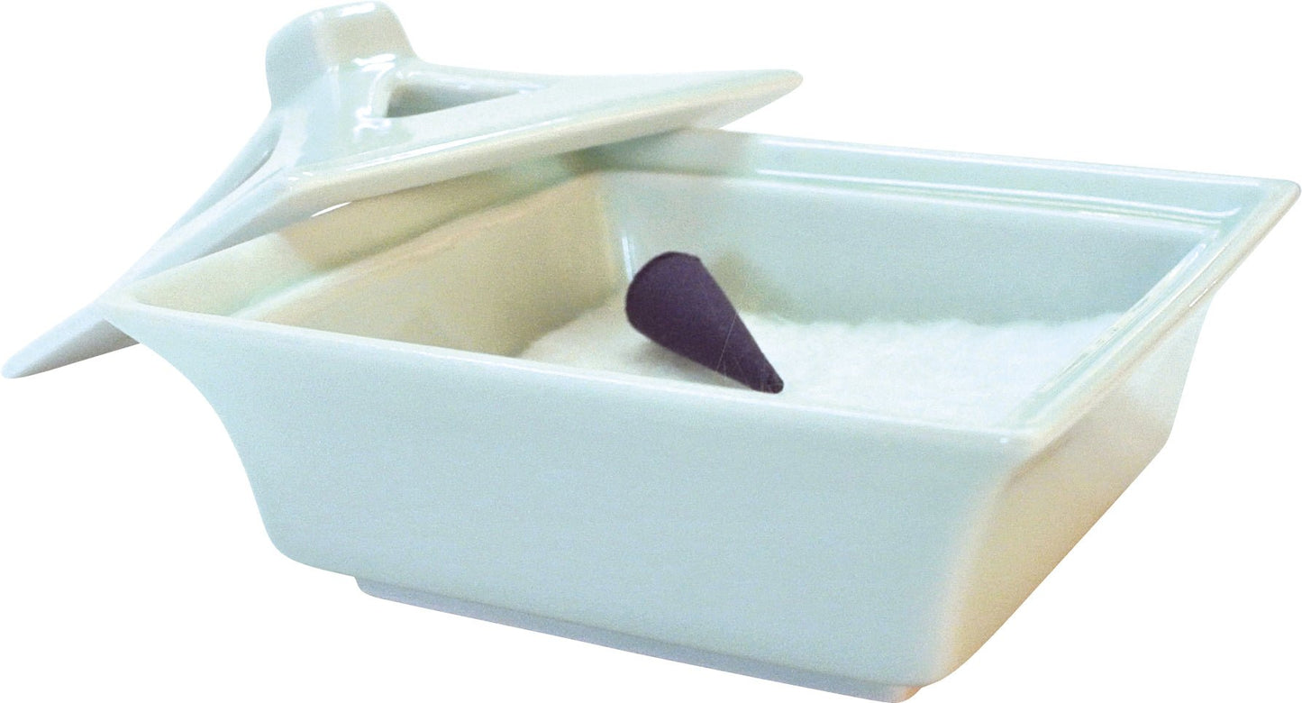 Japanese Incense Holder With Lid, Pale Sea Green - Scents of Japan