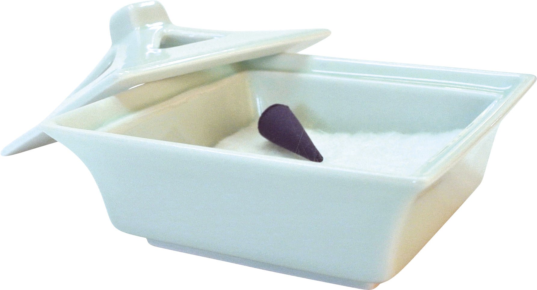 Japanese Incense Holder With Lid, Pale Sea Green - Scents of Japan